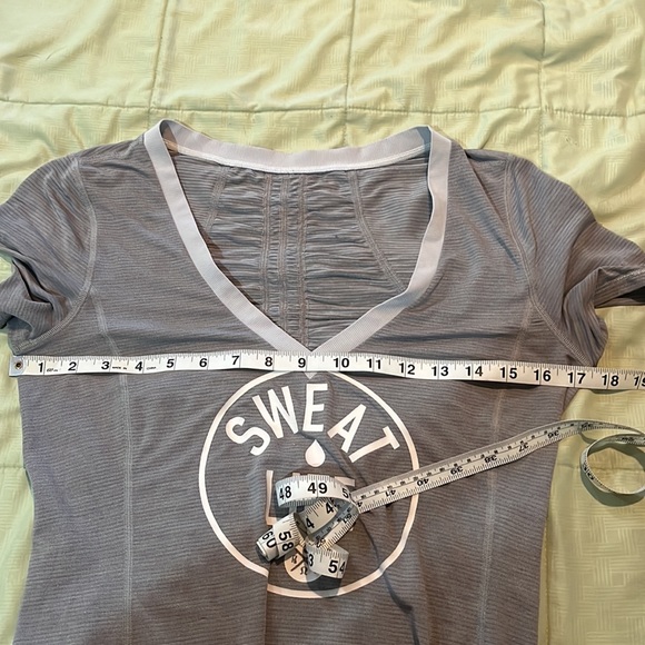Lululemon shirt, approximately M, no tag but measurements shown. - Picture 6 of 7